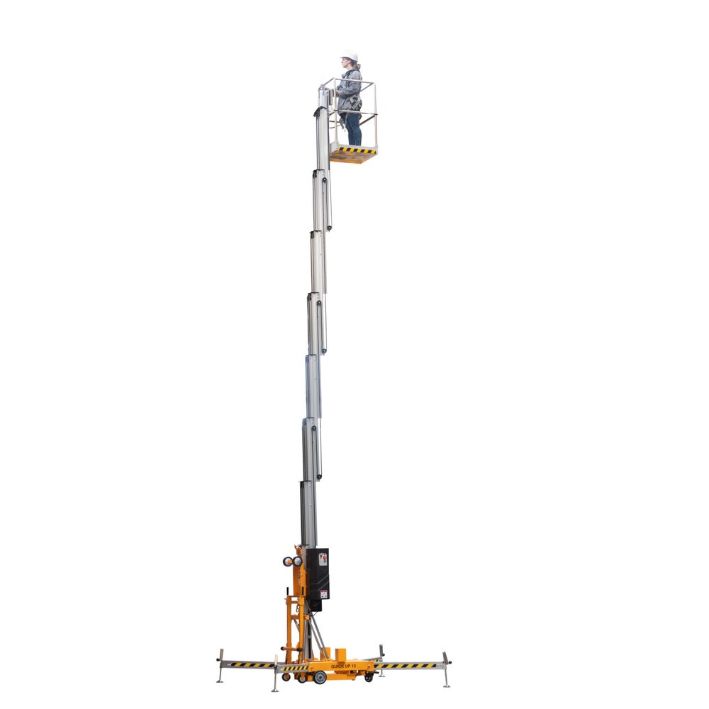 Produktabbildung: Haulotte Personenlift mit Teleskopmast QUICKUP 12 DC, Arbeitshöhe 12,3 m, Batteriebetrieb (Gleichstrom)