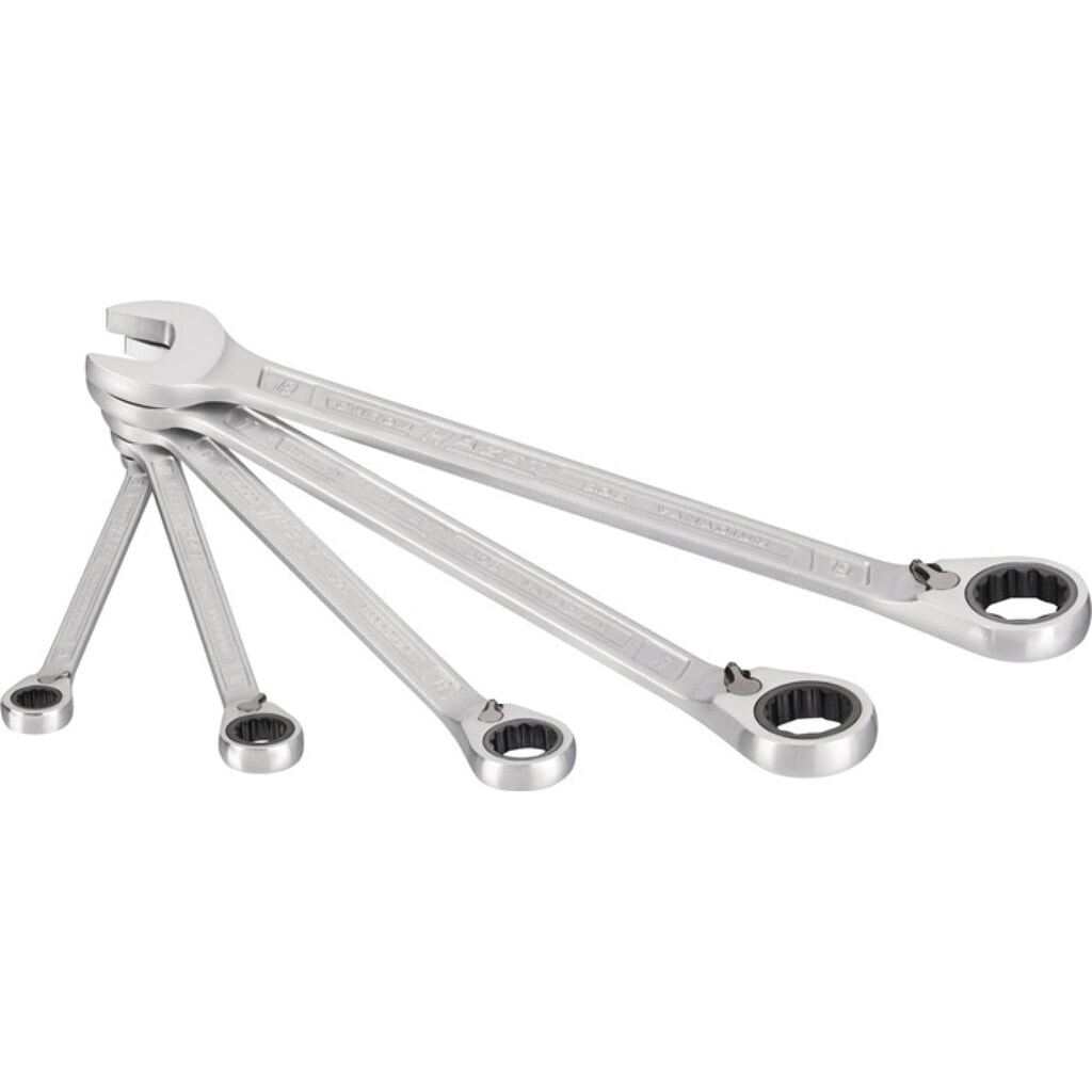 HAZET® Knarrenringmaulschlüsselsatz 606/5, 5-teilig Schlüsselweiten 8-19 mm, umschaltbar Produktabbildung: HAZET® Knarrenringmaulschlüsselsatz 606/5, 5-teilig Schlüsselweiten 8-19 mm, umschaltbar