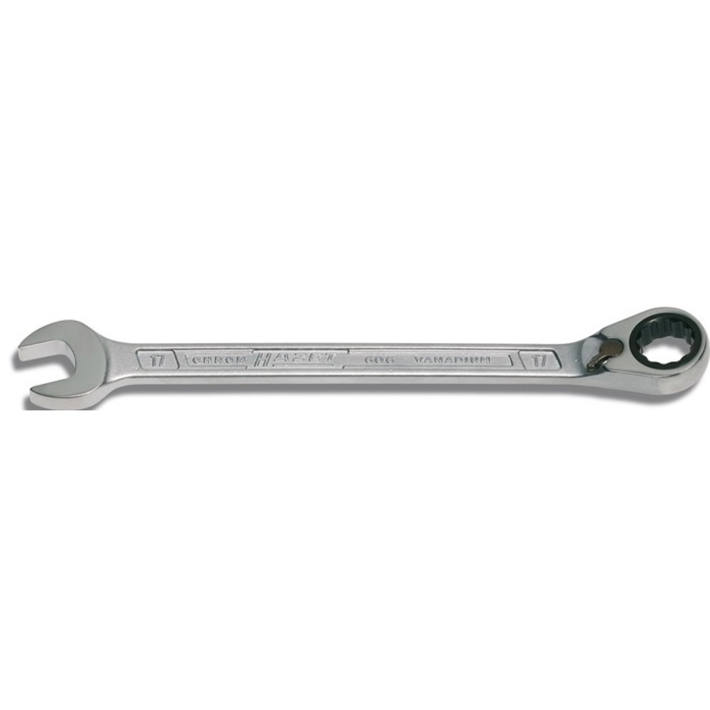 Produktabbildung: HAZET® Maulringratschenschlüssel 606, Schlüsselweite 9 mm Länge 143 mm, umschaltbar, Ringseite 15 °