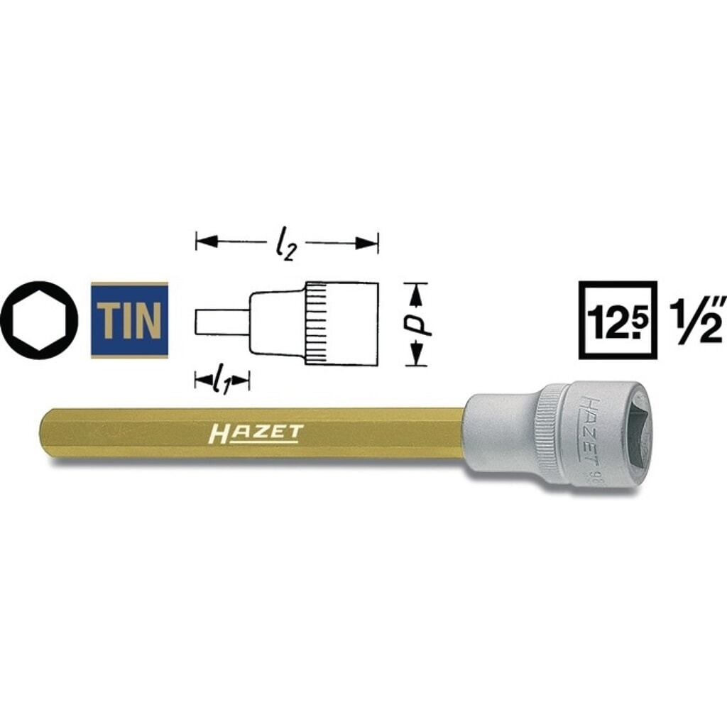 HAZET® Steckschlüsseleinsatz 986-8, 1/2 Zoll Innen-6-kant, Schlüsselweite 8 mm Produktabbildung: HAZET® Steckschlüsseleinsatz 986-8, 1/2 Zoll Innen-6-kant, Schlüsselweite 8 mm