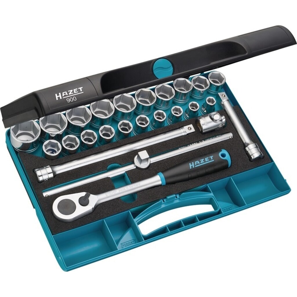 Produktabbildung: HAZET® Steckschlüsselsatz 900, 25 teilig 1/2 Zoll, Schlüsselweiten 10-32 mm