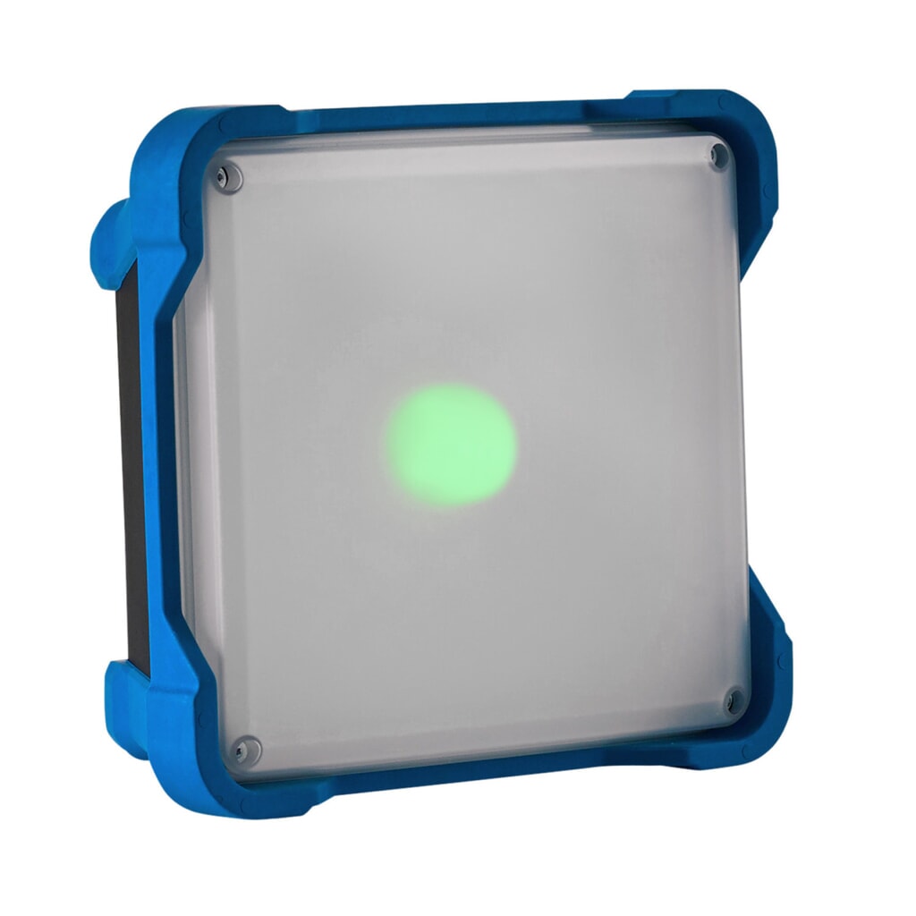 HEDI Arbeitsleuchte LEDCUBE, Li-Ion-Akku, IP54, 2 Lichtstufen 3.850 u. 1.600 Lumen Produktabbildung Nr. 4: HEDI Arbeitsleuchte LEDCUBE, Li-Ion-Akku, IP54, 2 Lichtstufen 3.850 u. 1.600 Lumen