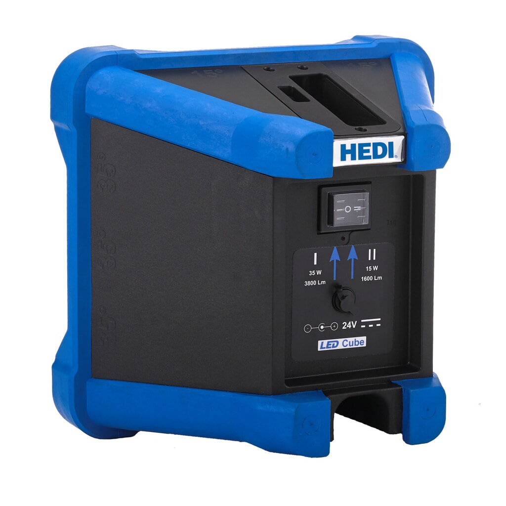 HEDI Arbeitsleuchte LEDCUBE, Li-Ion-Akku, IP54, 2 Lichtstufen 3.850 u. 1.600 Lumen Produktabbildung Nr. 5: HEDI Arbeitsleuchte LEDCUBE, Li-Ion-Akku, IP54, 2 Lichtstufen 3.850 u. 1.600 Lumen