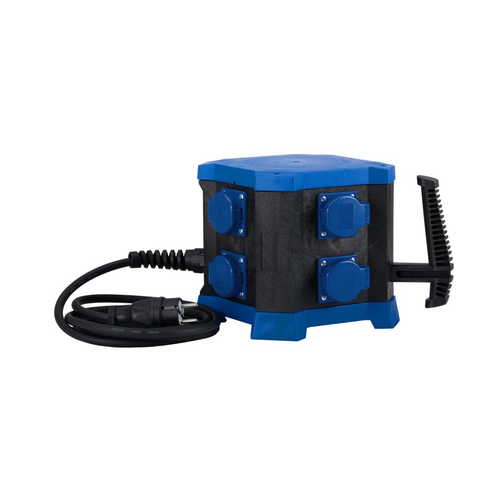 HEDI Steckdosenverteiler m.STATION, Wechselstrom, IP44, 8x Schuko-Steckdose Produktabbildung: HEDI Steckdosenverteiler m.STATION, Wechselstrom, IP44, 8x Schuko-Steckdose