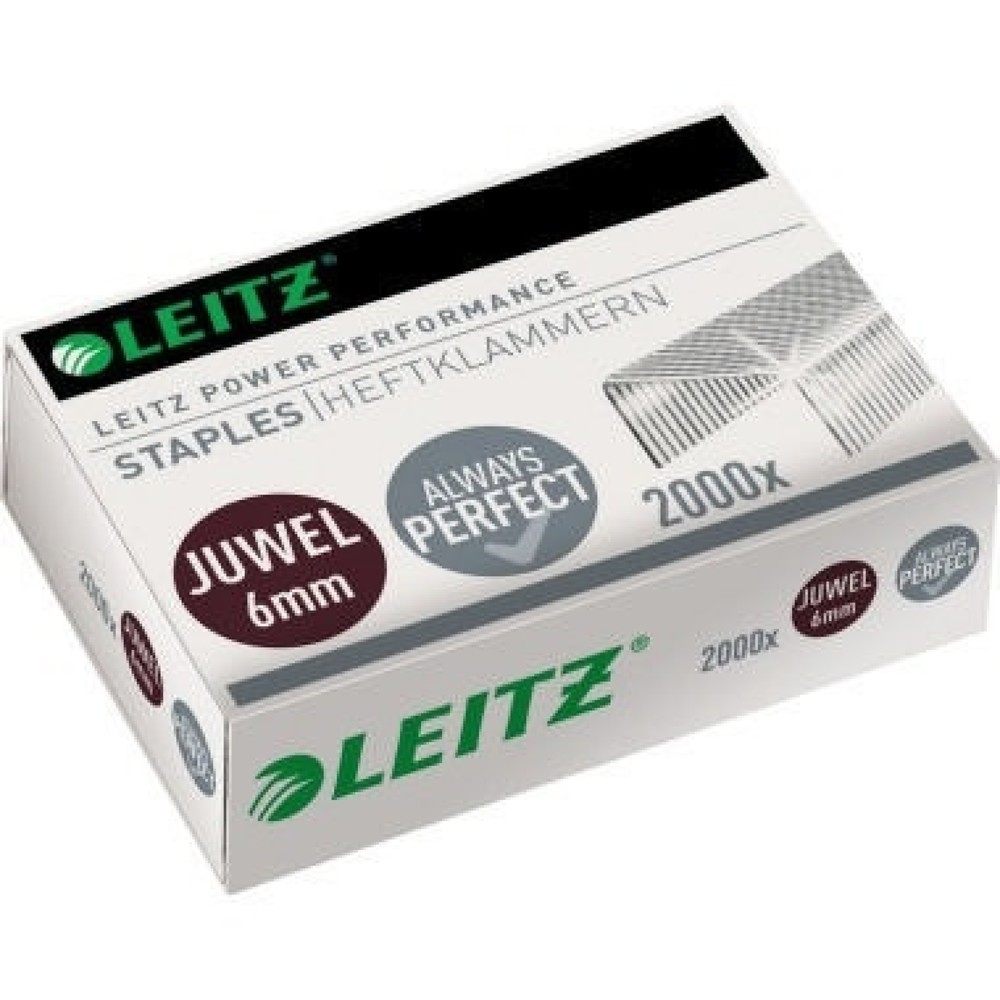 Produktabbildung: Leitz Heftklammer Juwel 56420000 6mm verzinkt 2.000 St./Pack.