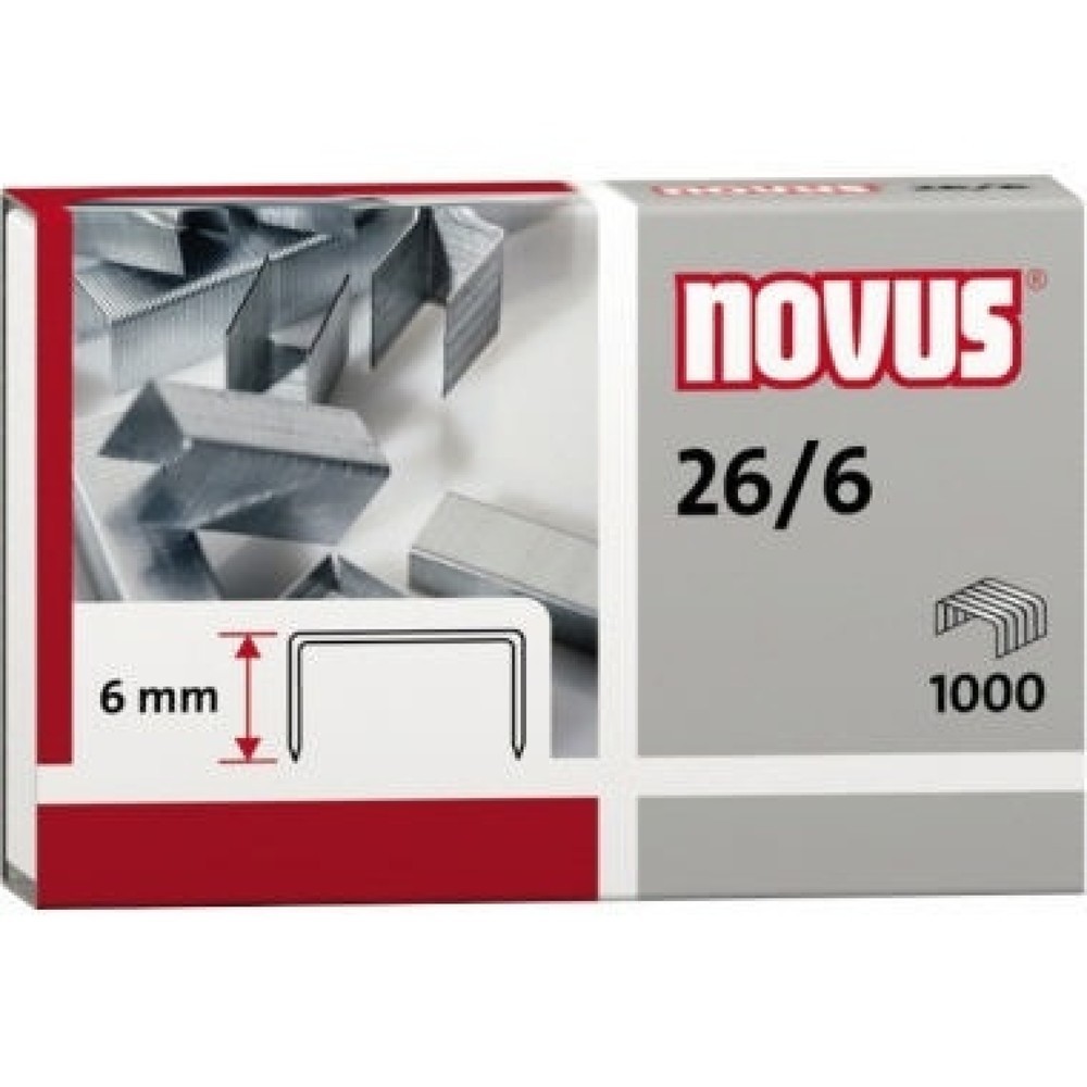 Produktabbildung: NOVUS Heftklammer 26/6 040-0056 verzinkt 1.000 St./Pack.