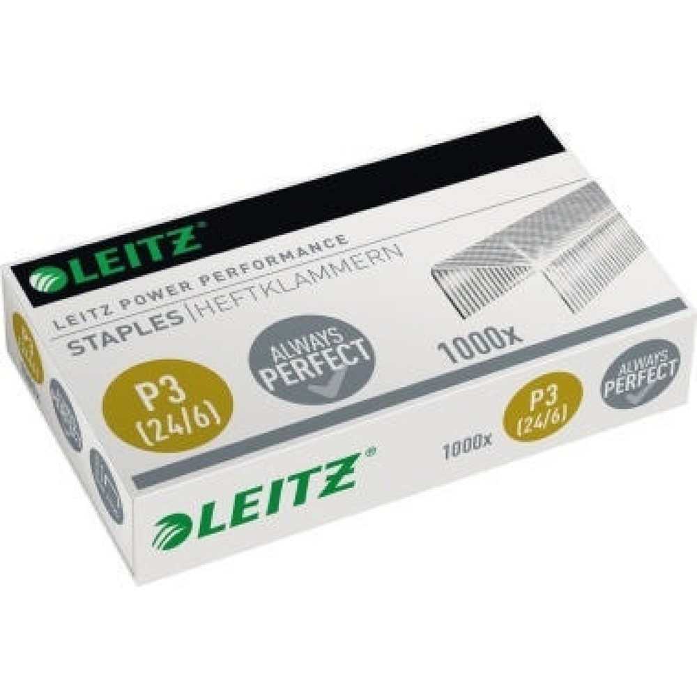 Produktabbildung: Leitz Heftklammer 55700000 24/6 30Bl. verzinkt 1.000 St./Pack.