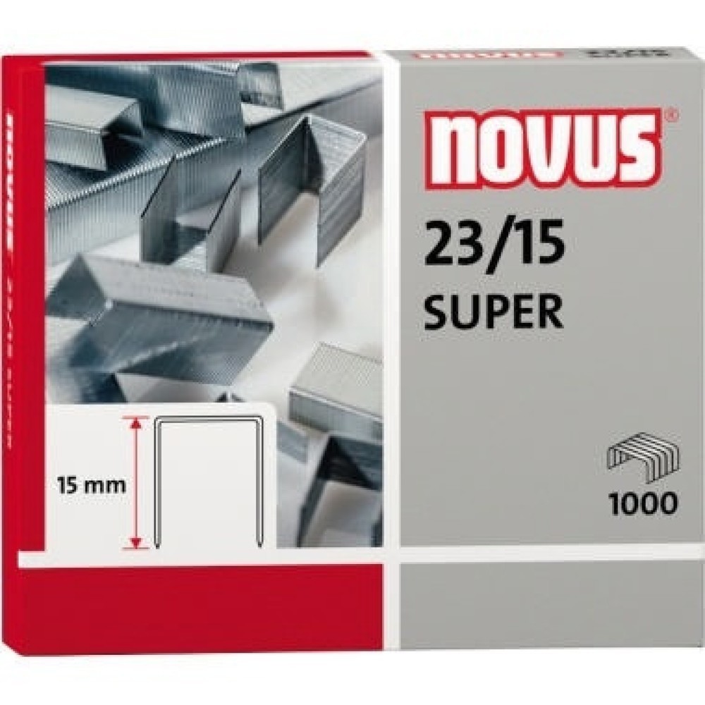 Produktabbildung: NOVUS Heftklammer 042-0044 23/15 verzinkt 1.000 St./Pack.
