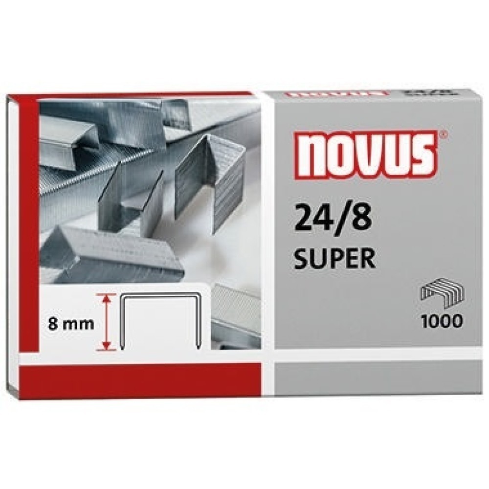 Produktabbildung: NOVUS Heftklammer 040-0038 24/8 Super verzinkt 1.000 St.Pack.