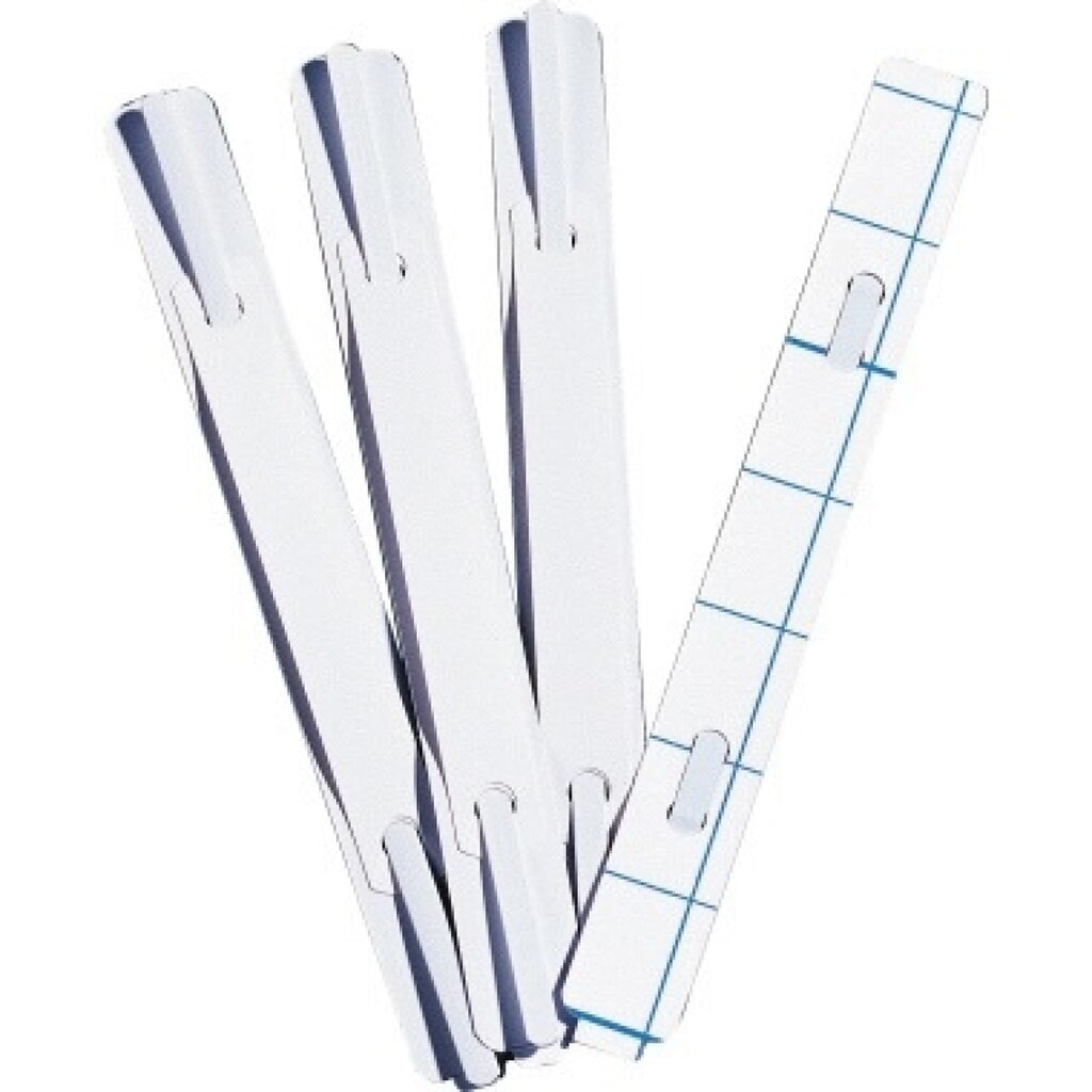Produktabbildung: Heftstreifen 2x15cm selbstklebend weiß 100 St./Pack.