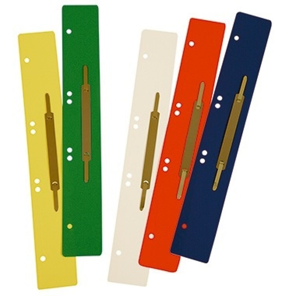 Produktabbildung: Soennecken Heftstreifen 3162 lang Metalldeckl. farbig 125 St./Pack.