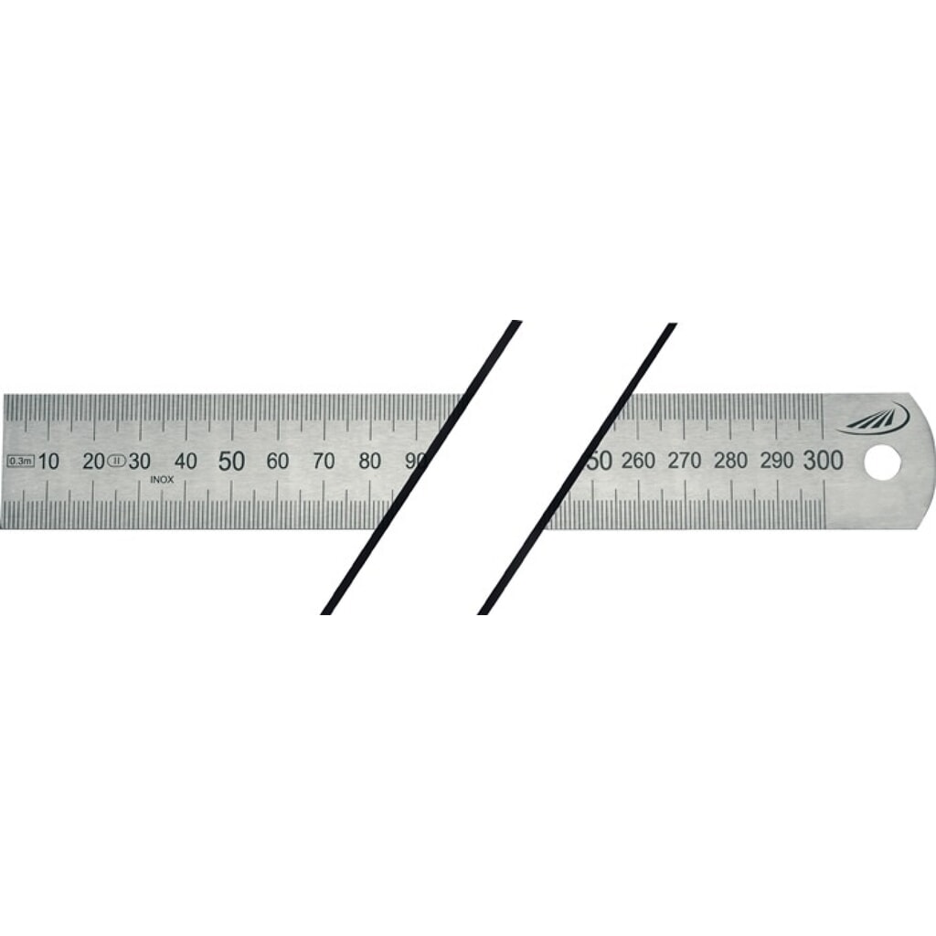 Produktabbildung: HELIOS PREISSER Stahlmaßstab, Stahl biegsam, Länge 300 mm, Teilung A = mm/mm