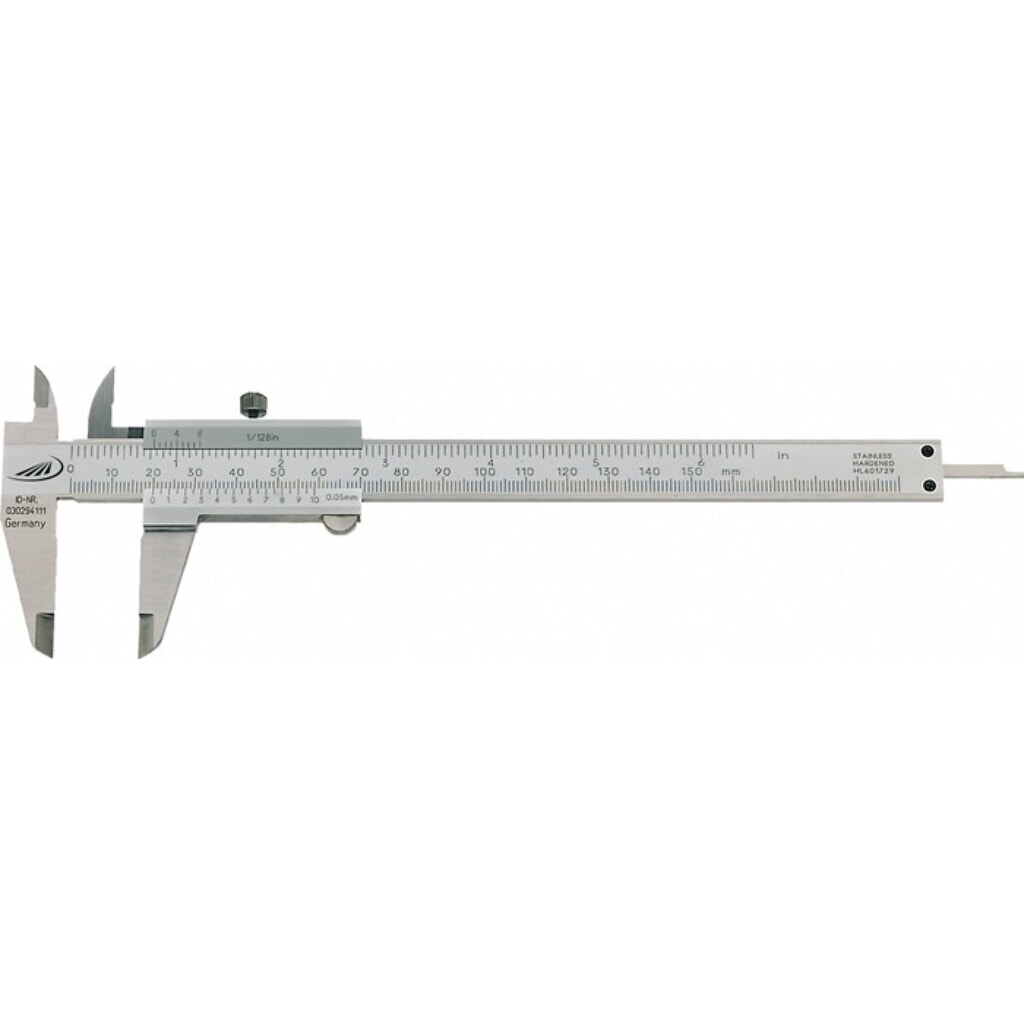 Produktabbildung: HELIOS PREISSER Taschenmessschieber DIN 862 SOFT-SLIDE, Feststellschraube, 150 mm, eckig