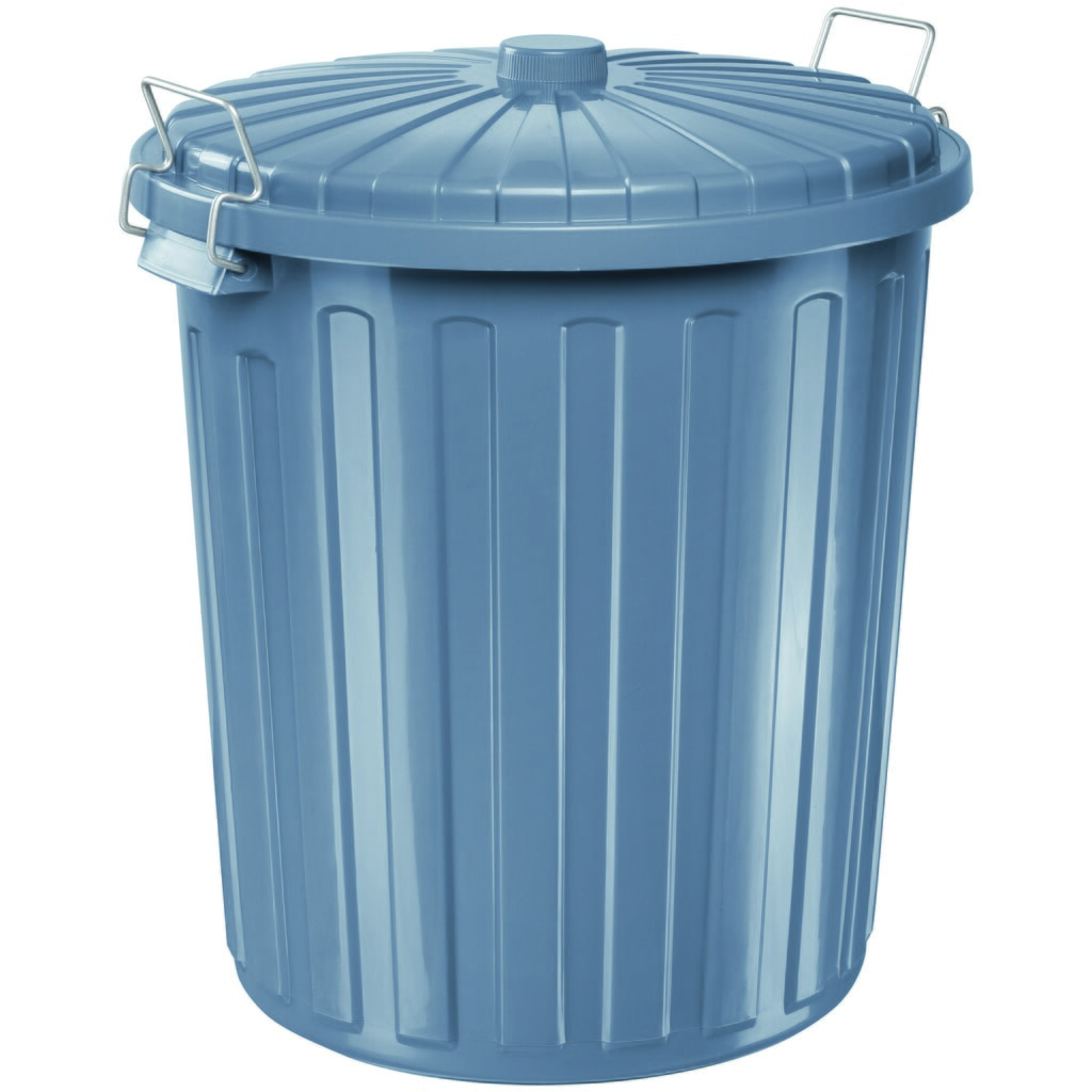 Produktabbildung: helit Abfalltonne mit Deckel, 55L - grau
