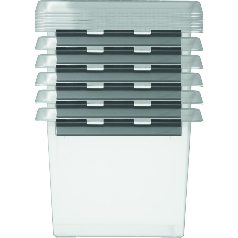 Produktabbildung Nr. 2: helit Aufbewahrungsbox "the q-line", mit Deckel u. Tragegriff, 22 Liter, transparent