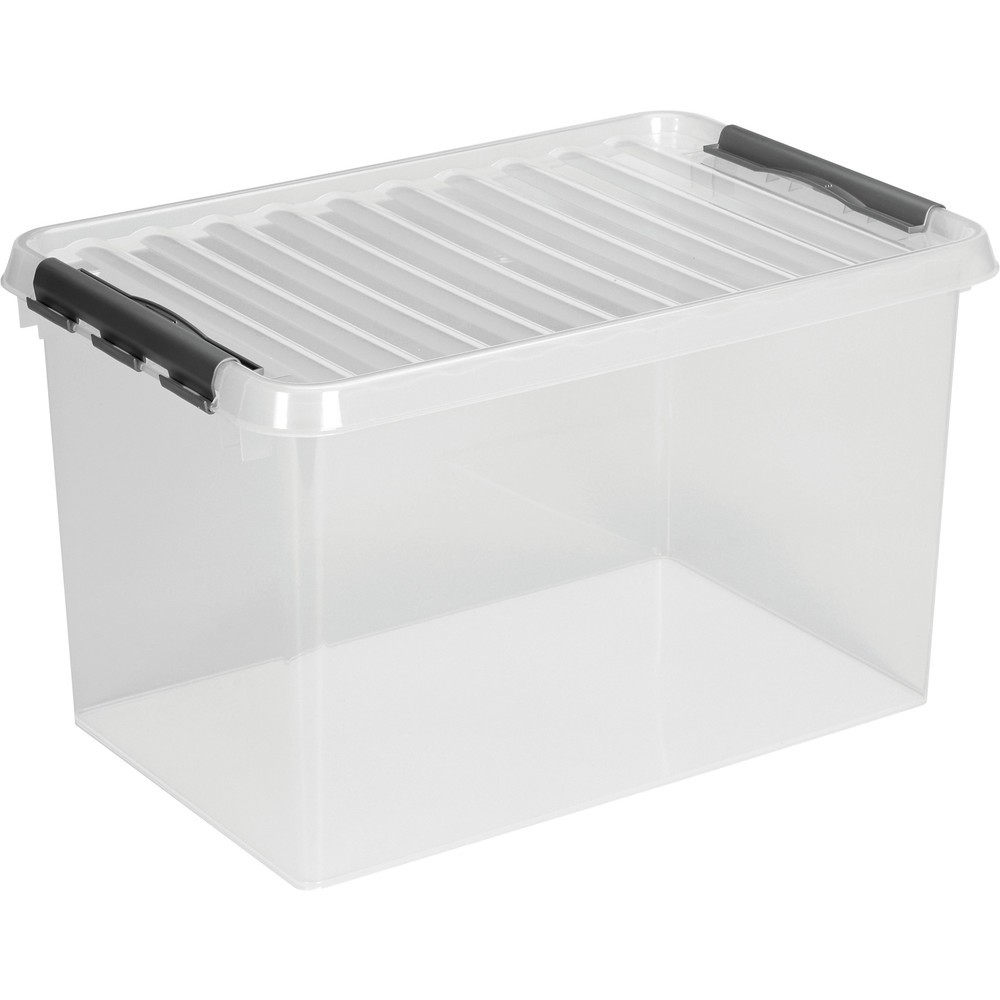 Produktabbildung Nr. 1: helit Aufbewahrungsbox "the q-line", mit Deckel, 72 Liter, transparent