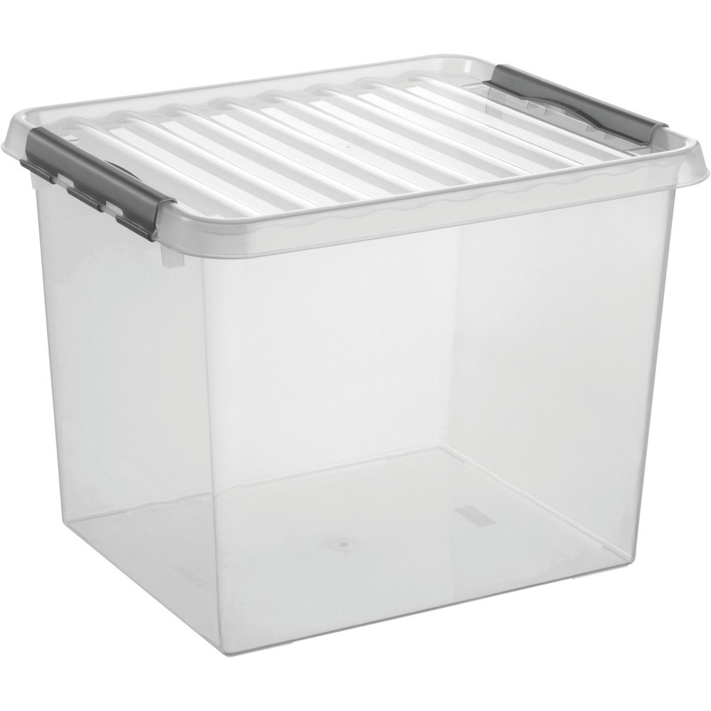 Produktabbildung Nr. 1: helit Aufbewahrungsbox "the q-line", mit Deckel, 52 Liter, transparent
