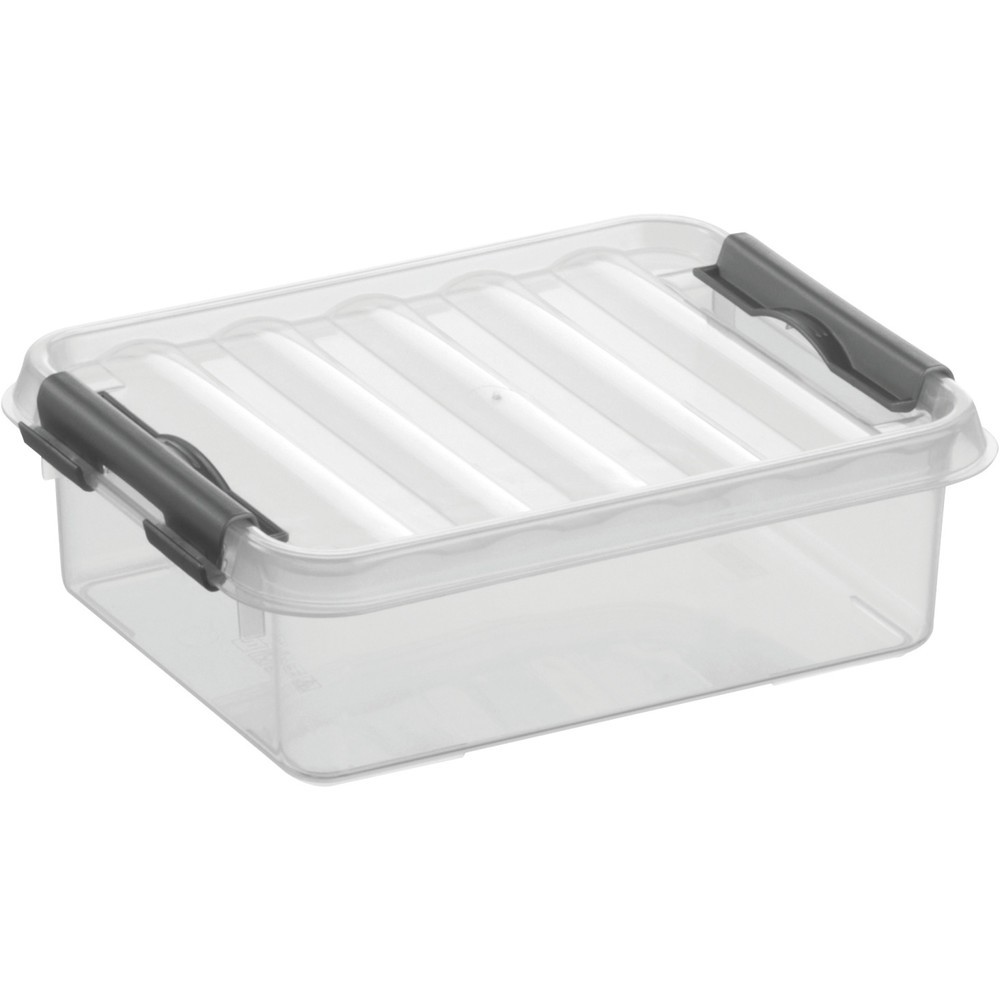 Produktabbildung Nr. 1: helit Aufbewahrungsbox "the q-line", mit Deckel, 1 Liter, transparent