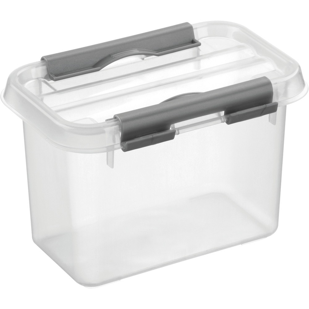 Produktabbildung Nr. 1: helit Aufbewahrungsbox "the q-line", mit Deckel, 0,8 Liter, transparent