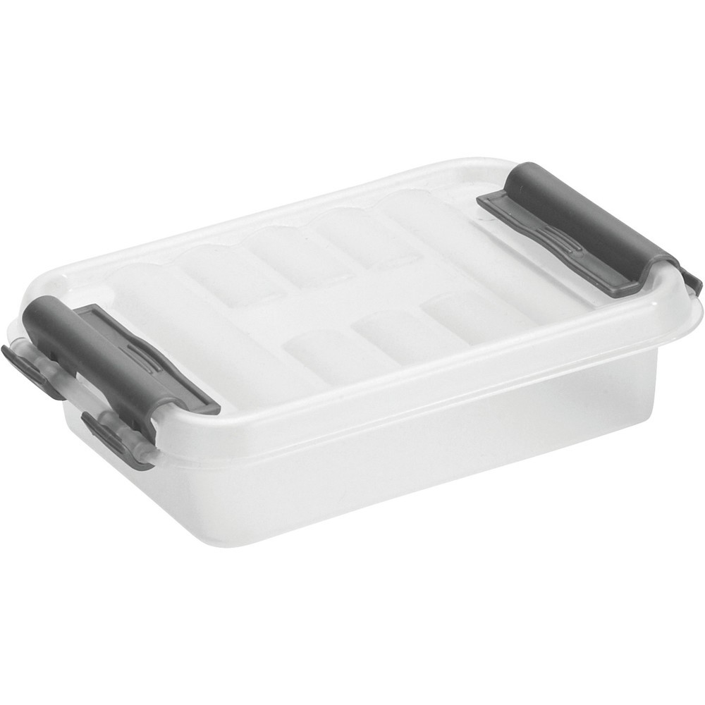 helit Aufbewahrungsbox "the q-line", mit Deckel, 0,2 Liter, transparent Produktabbildung Nr. 1: helit Aufbewahrungsbox "the q-line", mit Deckel, 0,2 Liter, transparent