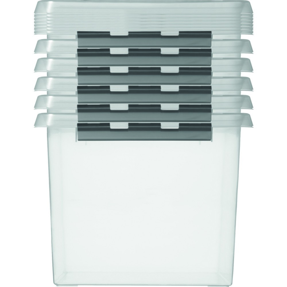 helit Aufbewahrungsbox "the q-line", mit Deckel, 62 Liter, transparent Produktabbildung Nr. 2: helit Aufbewahrungsbox "the q-line", mit Deckel, 62 Liter, transparent