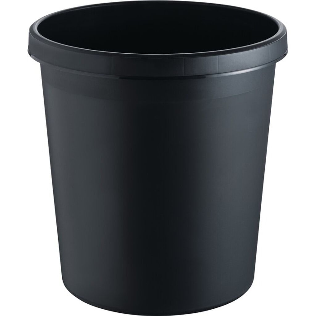 Produktabbildung Nr. 1: helit Papierkorb, Kunststoff, 18 l H331xØ315 mm mit Griffrand, schwarz