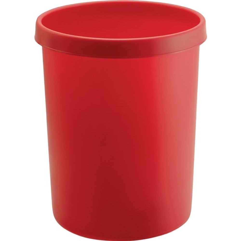 Produktabbildung: helit Papierkorb, Kuntstoff, 45 l H480xØ390 mm mit Griffrand, rot