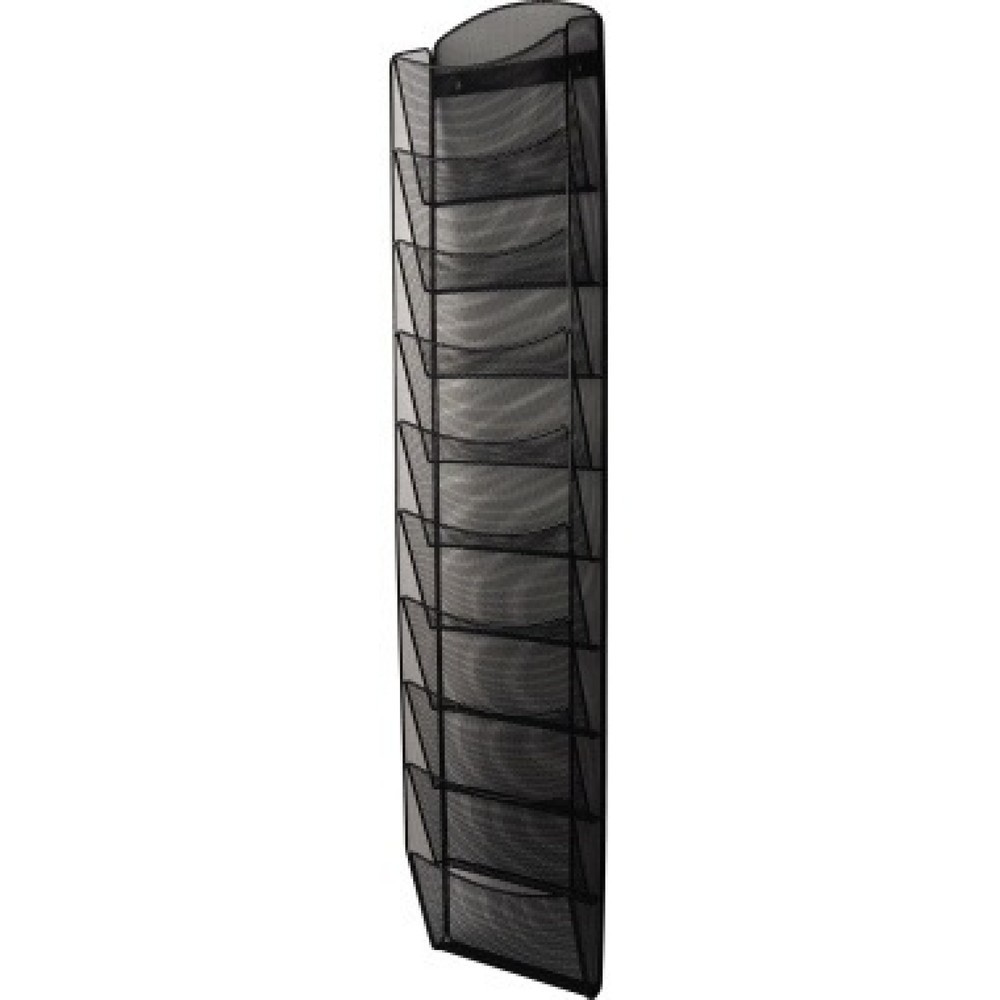 Produktabbildung: helit Wand-Prospekthalter Mesh H6260195 DIN A4 10Fächer Stahl sw