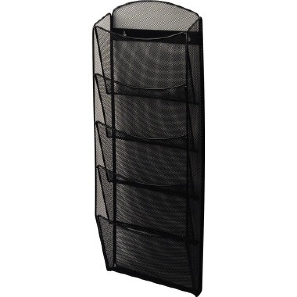 Produktabbildung: helit Wand-Prospekthalter Mesh H6260095 DIN A4 5Fächer Stahl sw