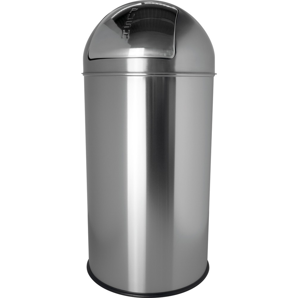 Produktabbildung Nr. 1: helit Push-Abfallbehälter "the dome“, 50 Liter, Edelstahl