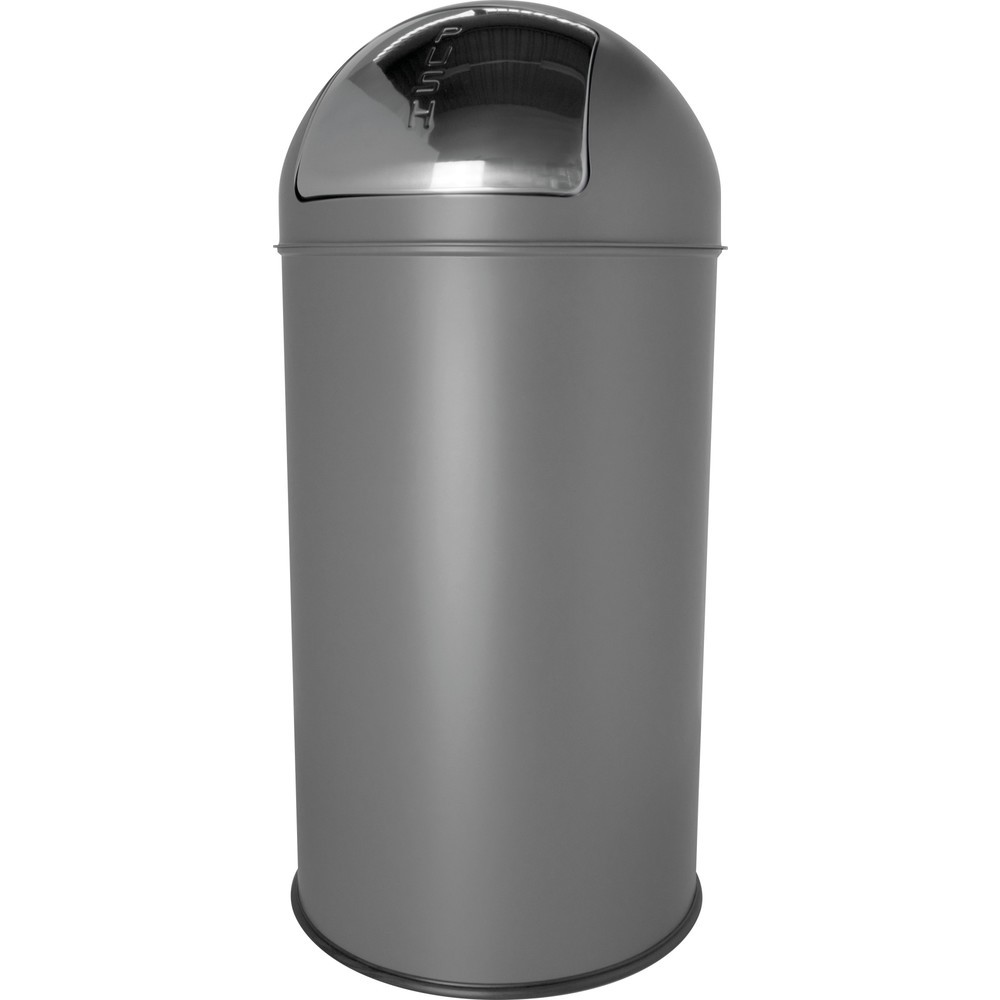 Produktabbildung: helit Push-Abfallbehälter "the dome", 50 Liter, mittelgrau