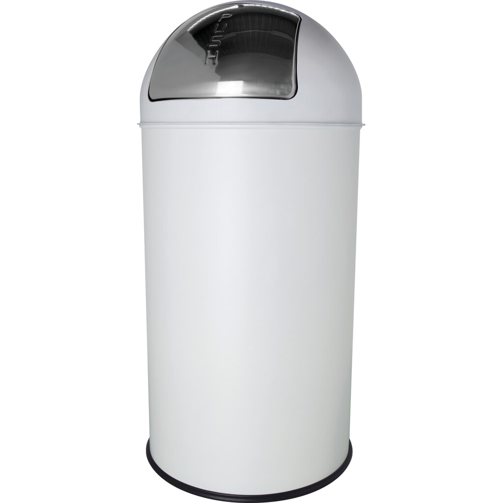 Produktabbildung: helit Push-Abfallbehälter "the dome“, 30 Liter, weiß