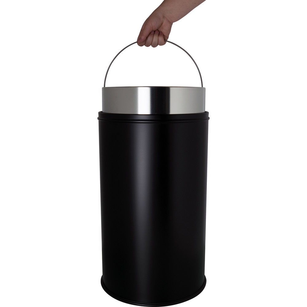 Produktabbildung Nr. 3: helit Push-Abfallbehälter "the dome", 50 Liter, schwarz