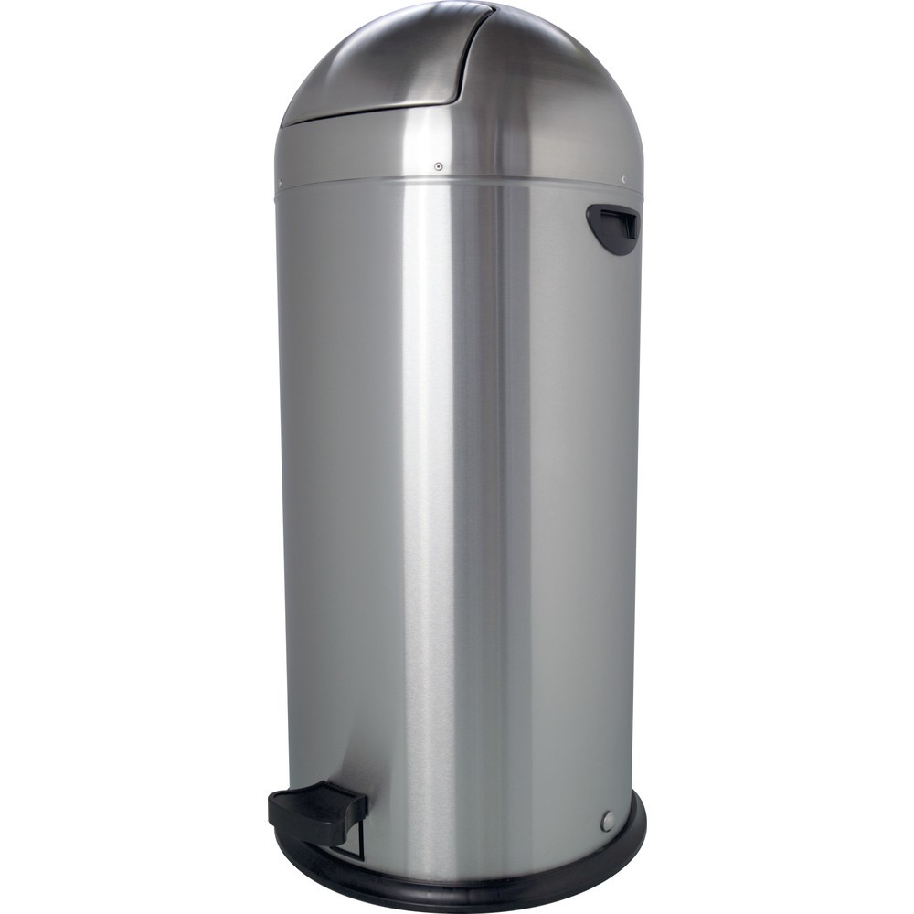 Produktabbildung Nr. 1: helit Push-Tret-Abfallbehälter "the step dome“, 52 Liter, Edelstahl