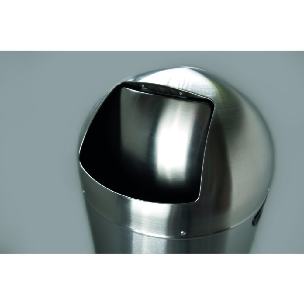 Produktabbildung Nr. 3: helit Push-Tret-Abfallbehälter "the step dome“, 52 Liter, Edelstahl