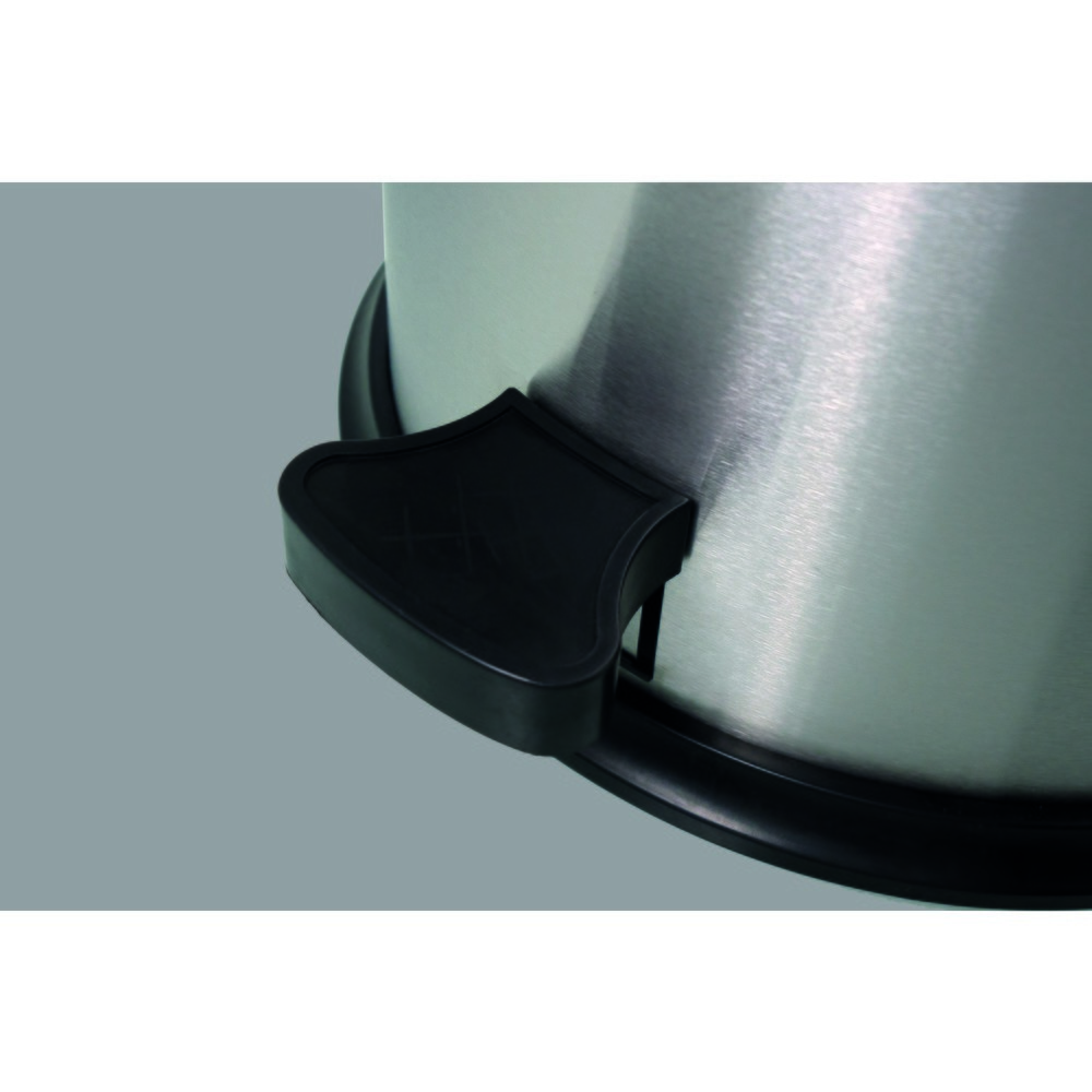 Produktabbildung Nr. 5: helit Push-Tret-Abfallbehälter "the step dome“, 52 Liter, Edelstahl