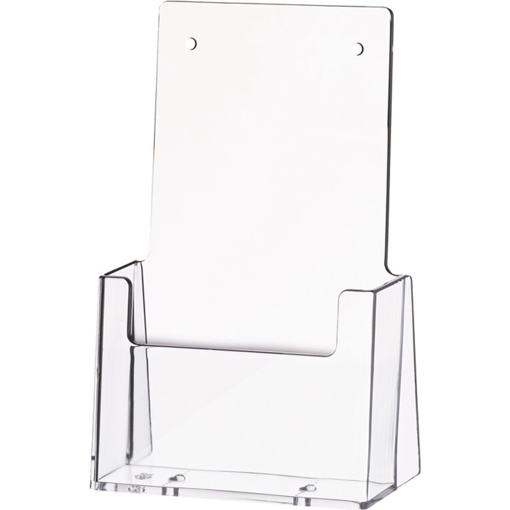 Produktabbildung: helit Tischprospekthalter, Kunststoff transparent, 1/3 DIN A4/C6 lang, freistehend