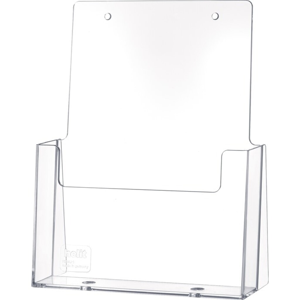 helit Tischprospekthalter, Kunststoff transparent, DIN A5 hoch, freistehend Produktabbildung: helit Tischprospekthalter, Kunststoff transparent, DIN A5 hoch, freistehend