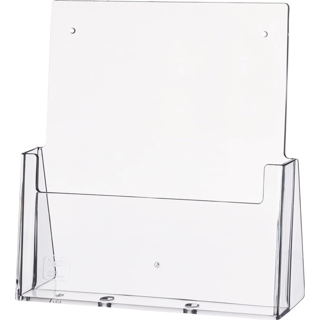 Produktabbildung: helit Tischprospekthalter, Kunststoff transparent, DIN A4 hoch, freistehend