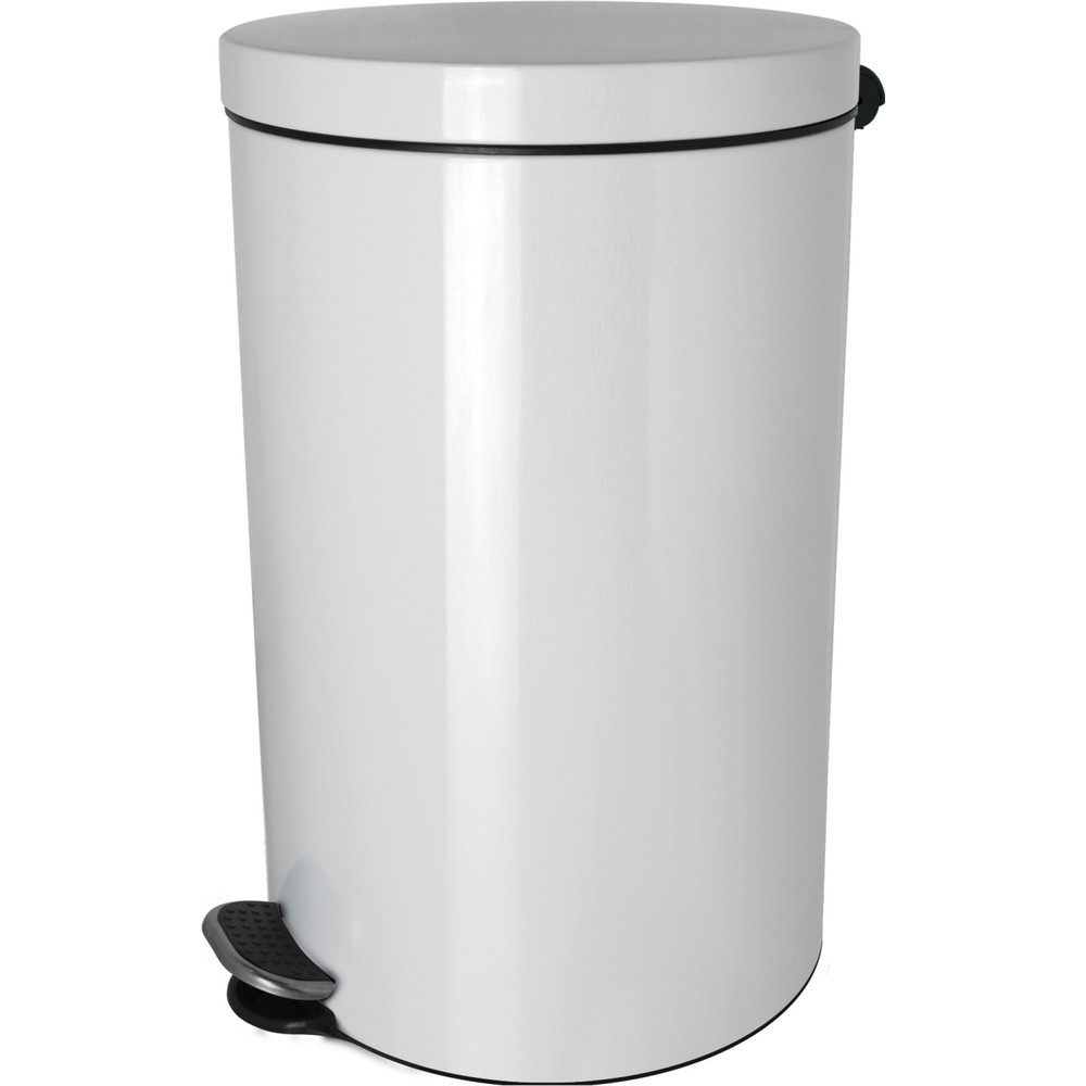 Produktabbildung Nr. 1: helit Tretabfallbehälter "the knight“, 5 Liter, Silberionen-Beschichtung, weiß