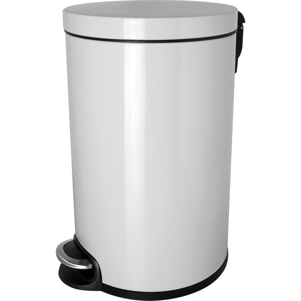 Produktabbildung: helit Tret-Abfallbehälter "the silent“, 20 Liter, weiß