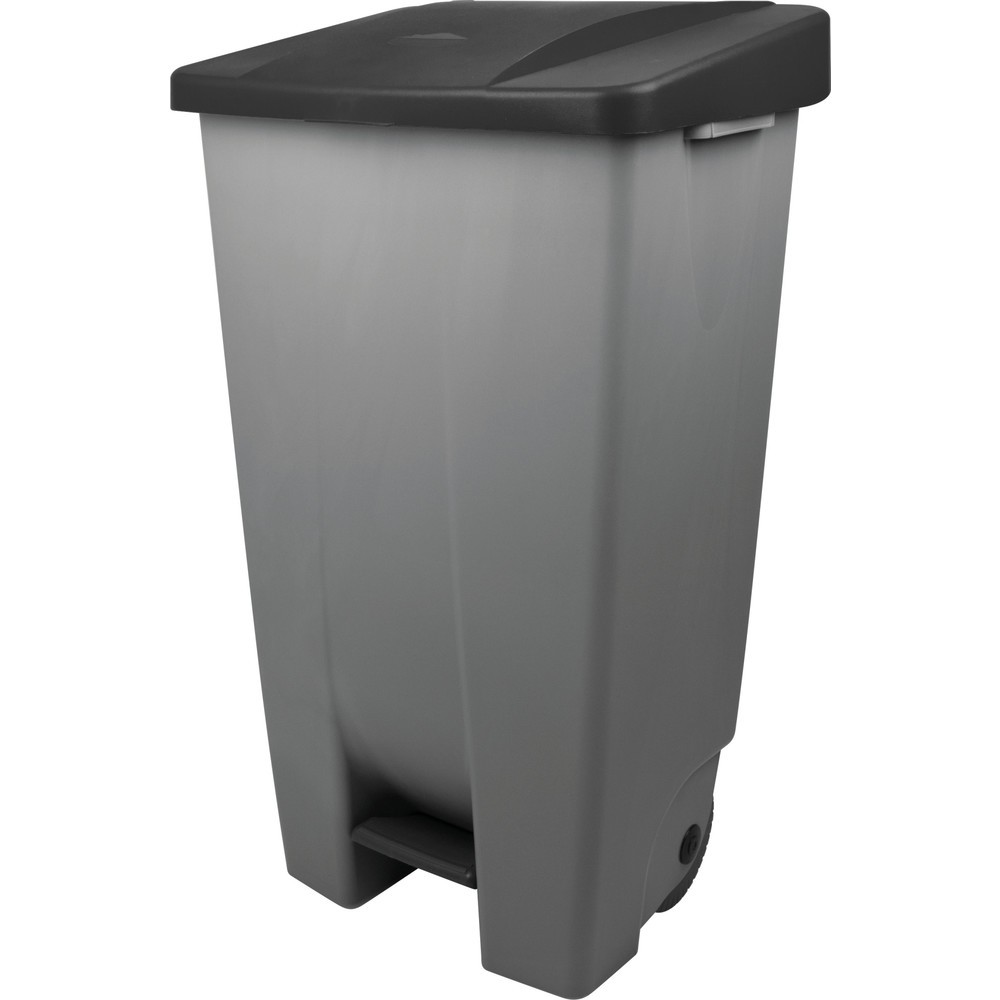 Produktabbildung: helit Tret-Abfallbehälter "the step chief“, 120 Liter, schwarz