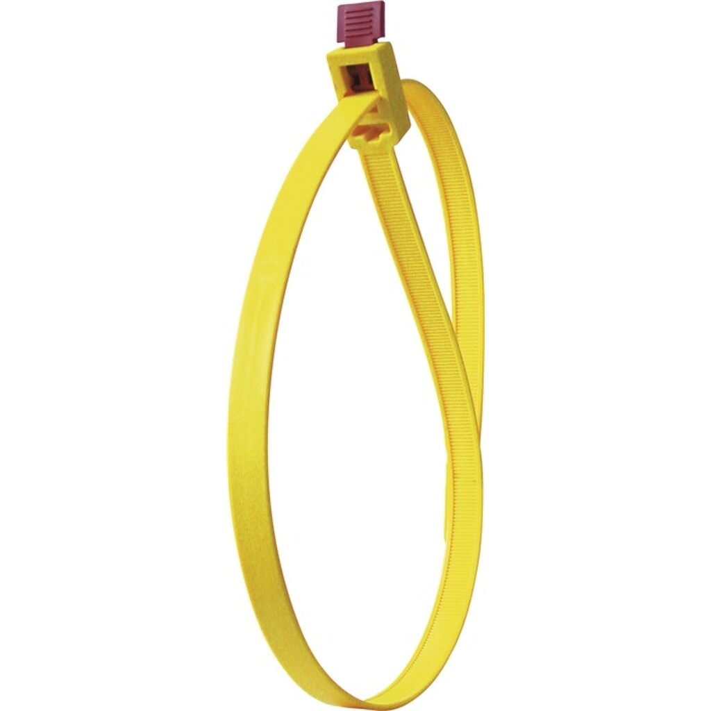 Produktabbildung: HELLERMANNTYTON Kabelbinder SpeedyTie L.750mm B.12mm PA gelb 5St./Btl