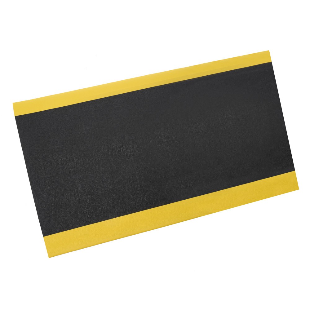 Produktabbildung: HEMMDAL Anti-Ermüdungsmatte ErgoSoft Classic, texturiert, 1-lagig, BxL 900 mm x 18 m, schwarz/gelb