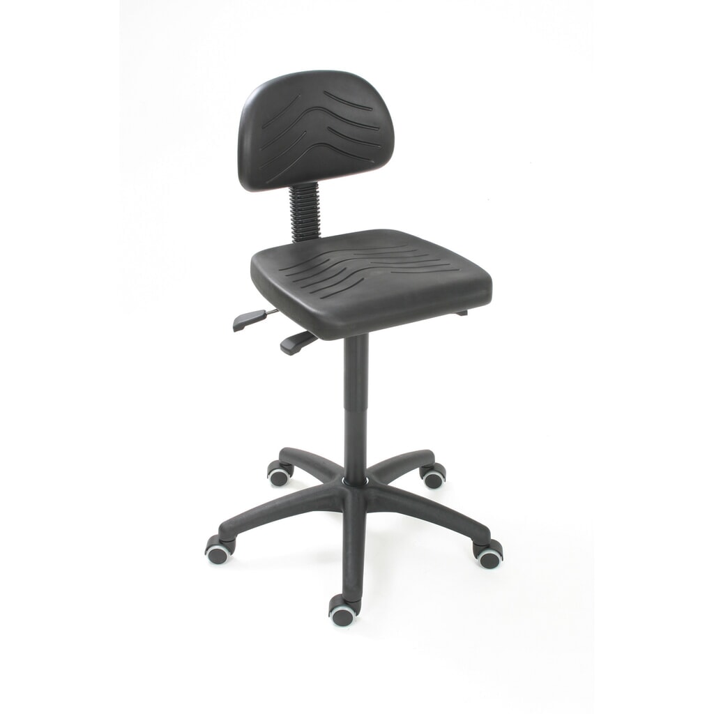 HEMMDAL Arbeitsdrehstuhl Easy Polyurethan, Sitzhöhe 450-650 mm, Kunststoffbasis, Rollen Produktabbildung: HEMMDAL Arbeitsdrehstuhl Easy Polyurethan, Sitzhöhe 450-650 mm, Kunststoffbasis, Rollen