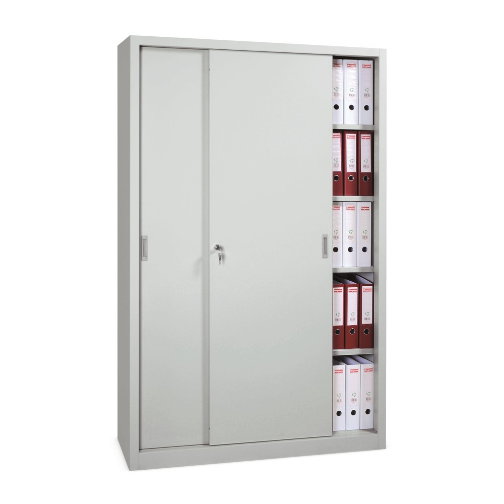 N° de l'image du produit 4 : HEMMDAL Armoire à portes coulissantes, 5 OH, gris clair