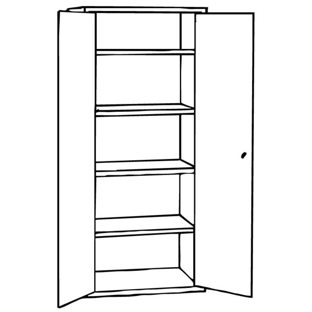 N° de l'image du produit 2 : HEMMDAL Armoire à portes battantes HF-ST, 5 HC, HxlxP 1 950 x 920 x 420 mm, tablettes galvanisées, gris clair