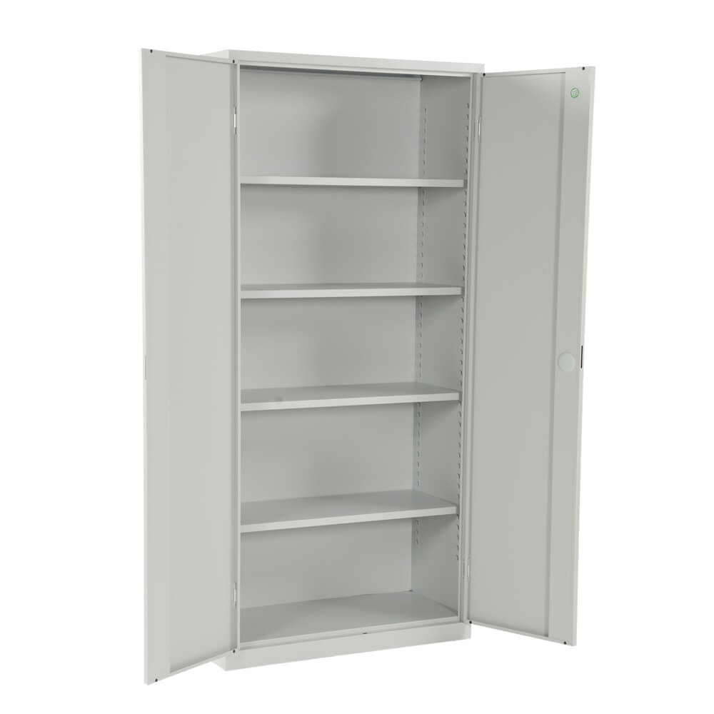 N° de l'image du produit 9 : HEMMDAL Armoire à portes battantes HF-ST, 5 HC, HxlxP 1 950 x 920 x 420 mm, tablettes galvanisées, gris clair