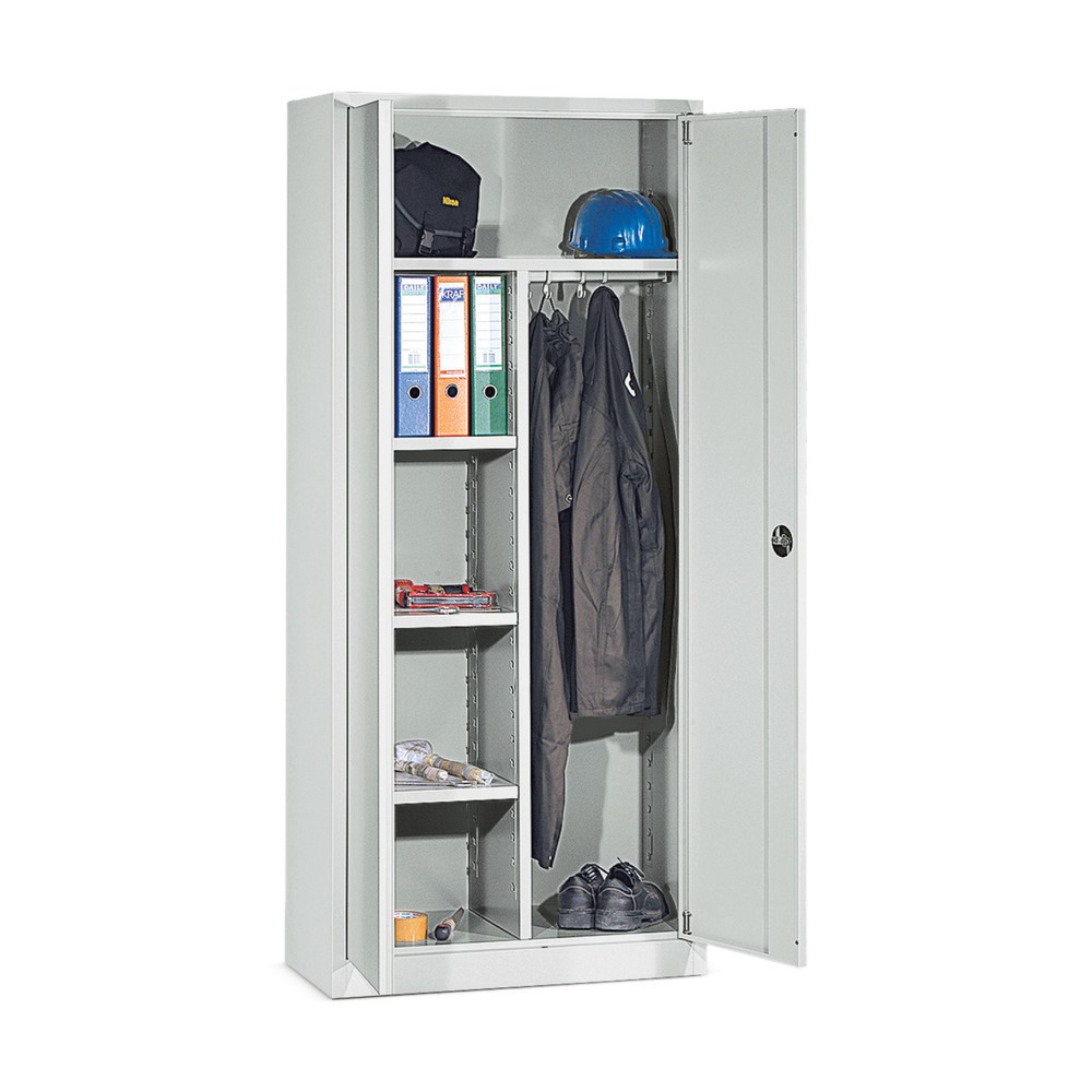 Illustration du produit: HEMMDAL Armoire pour vêtements et dossiers, 5 rangées de classeurs, H x l x P 1 800 x 800 x 380 mm, RAL 7035 gris clair