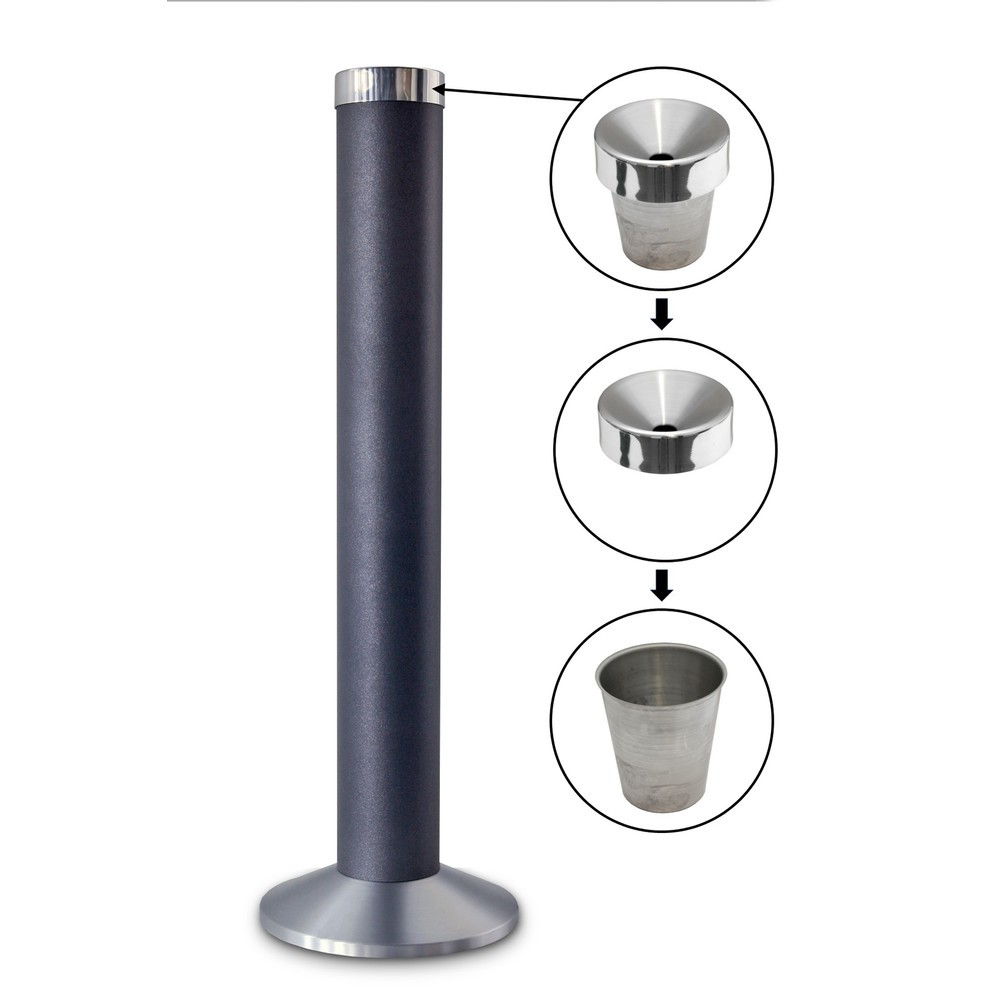 Produktabbildung Nr. 2: HEMMDAL Aschenbecher-Säule aus Aluminium, moonstone-grau